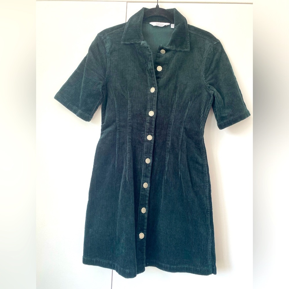 & Other Stories Dark Green Corduroy Mini Dress - size 4